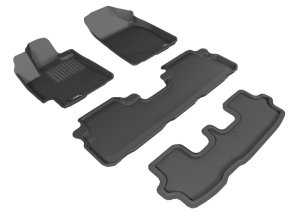 Toyota Highlander Floor Mat Set - Front + Rear - 3D MAXpider - Kagu - Black - `08-`13 Toyota Highlander Floor Mat Set - Front + Rear - 3D MAXpider - Kagu - Black - `08-`13
